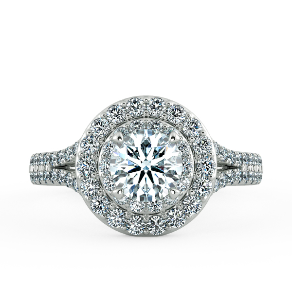 Circle Double Halo Engagement Ring NCH2301 2